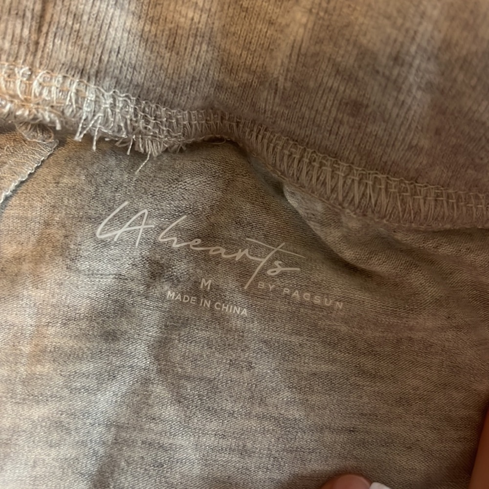 Grey fleece (soft) leggings from PAC sun la hearts brand size medium never worn - Picture 7 of 9
